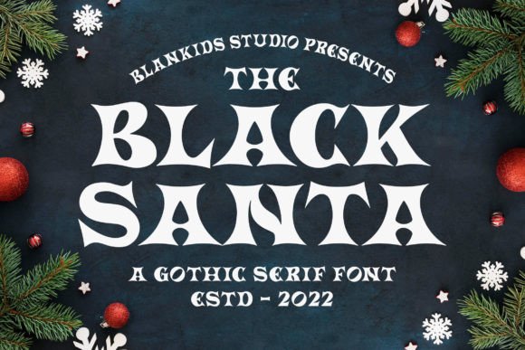Black Santa Font for Winter-Themed Branding and Design Projects