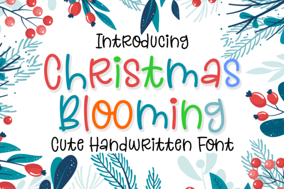 Christmas Blooming Font for Cheerful Web Design