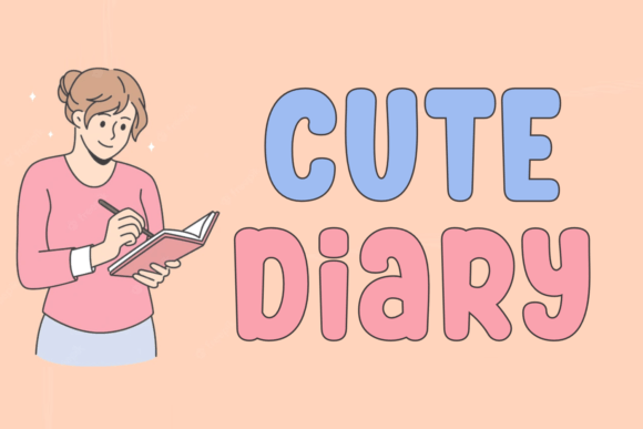 Cute Diary Font for Creative Makers and Product Designers